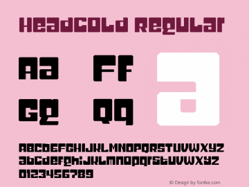 Headcold Regular Macromedia Fontographer 4.1.5 2/26/04 Font Sample