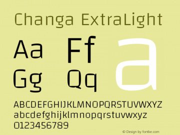 Changa ExtraLight Version 3.003; ttfautohint (v1.8.3)图片样张