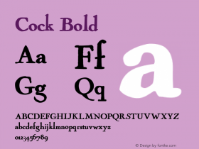 Cock Bold 1.0 2004-02-25 Font Sample