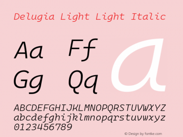 Delugia Light Italic v2108.26.1图片样张