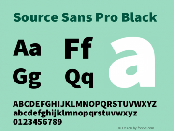 Source Sans Pro Black Version 2.045;hotconv 1.0.109;makeotfexe 2.5.65596图片样张