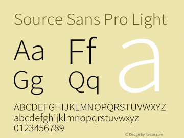 Source Sans Pro Light Version 2.045;hotconv 1.0.109;makeotfexe 2.5.65596图片样张
