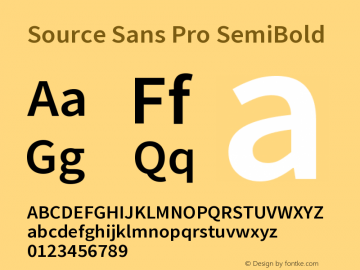 Source Sans Pro SemiBold Version 2.045;hotconv 1.0.109;makeotfexe 2.5.65596图片样张