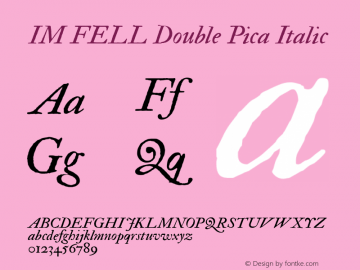 IM FELL Double Pica Italic 2.0图片样张