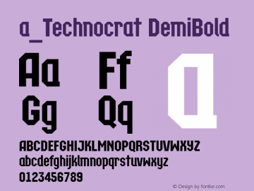 a_Technocrat DemiBold Version 1.2; 1998图片样张