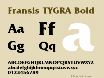 Fransis TYGRA Bold 1994; 1.0, initial release图片样张