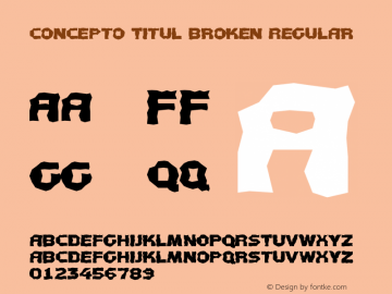 Concepto Titul Broken Version 1.00 March 20, 2016, initial release图片样张