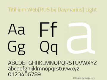 Titillium Web[RUS by Daymarius]L Version 1.002 September 12, 2018图片样张