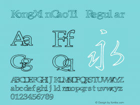 KongXinCaoTi Regular Version 1.00 Font Sample