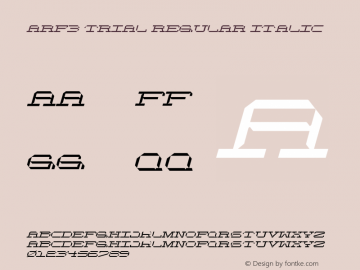 ARP3 TRIAL Regular italic Version 1.002图片样张