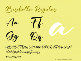 Berdiolla Version 1.00;September 26, 2021;FontCreator 13.0.0.2683 64-bit图片样张