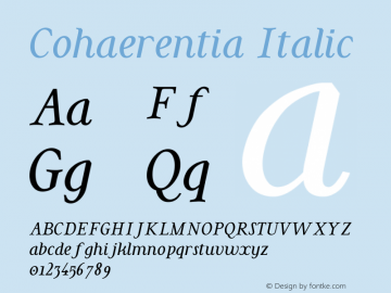 Cohaerentia Italic Version 1.1.1图片样张