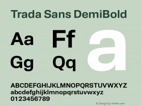 Trada Sans DemiBold Version 1.000图片样张