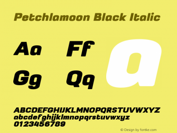 Petchlamoon Black Italic Version 1.3图片样张