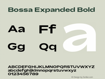 Bossa Expanded Bold Version 1.000;hotconv 1.0.109;makeotfexe 2.5.65596图片样张