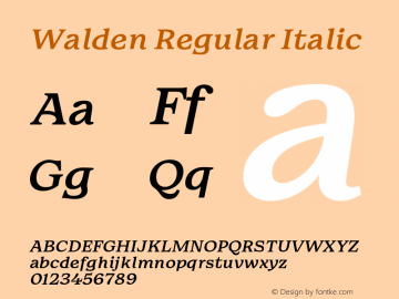 Walden-RegularItalic Version 1.00图片样张