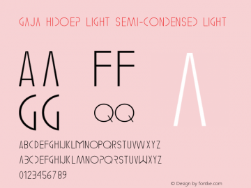 Gaja Hidoep light Semi-condensed Light Version 1.000图片样张