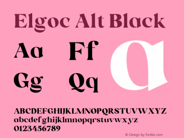 Elgoc Black Regular Version 1.000图片样张