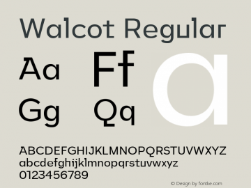 Walcot Regular 0.1.0图片样张