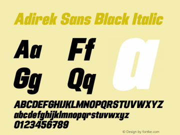 Adirek Sans Black Italic Version 1.00图片样张