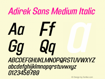 Adirek Sans Medium Italic Version 1.00图片样张