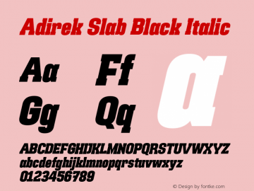 Adirek Slab Black Italic Version 1.00图片样张