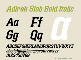 Adirek Slab Bold Italic Version 1.00图片样张