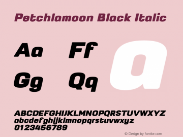 Petchlamoon Black Italic Version 1.3图片样张