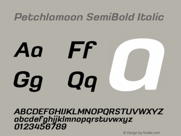 Petchlamoon SemiBold Italic Version 1.3图片样张