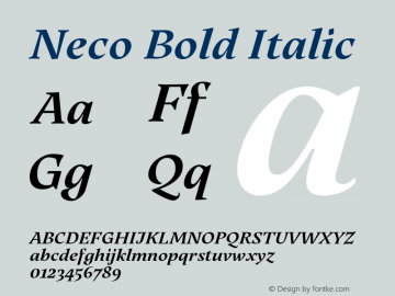 Neco Bold Italic Version 1.0图片样张