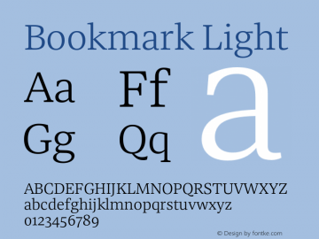Bookmark Light Version 1.000;PS 001.000;hotconv 1.0.88;makeotf.lib2.5.64775图片样张