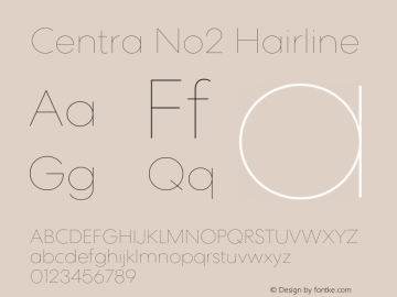 Centra No2 Hairline Version 1.000图片样张