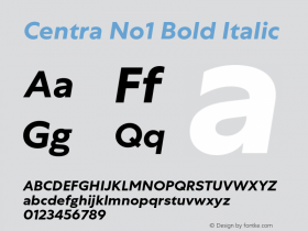 Centra No1 Bold Italic Version 1.000图片样张
