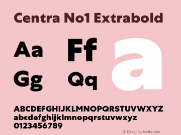 Centra No1 Extrabold Version 1.000图片样张