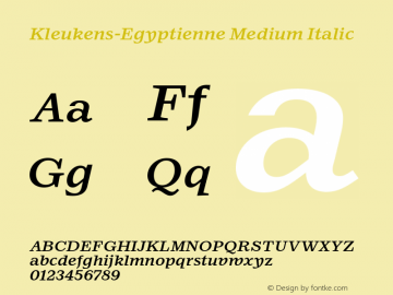 KleukensEgyptienne-MediumItalic Version 1.001图片样张