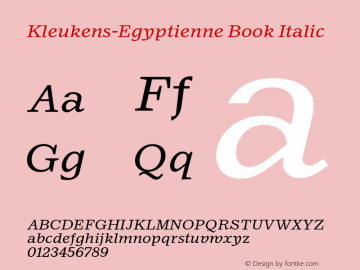KleukensEgyptienne-BookItalic Version 1.001图片样张