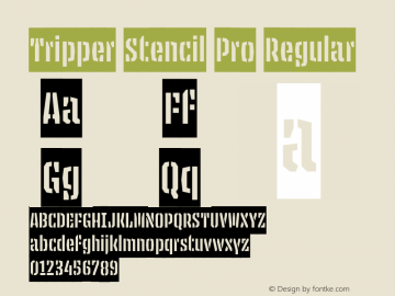 Tripper Stencil Pro Regular Regular Version 2.501 (MyFonts 2017.03)图片样张