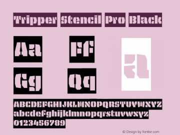 Tripper Stencil Pro Black Regular Version 2.501 (MyFonts 2017.03)图片样张