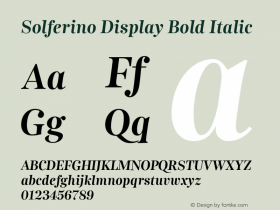 SolferinoDisplay-BoldItalic Version 001.002图片样张