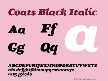 Coats-BlackItalic Version 1.000图片样张