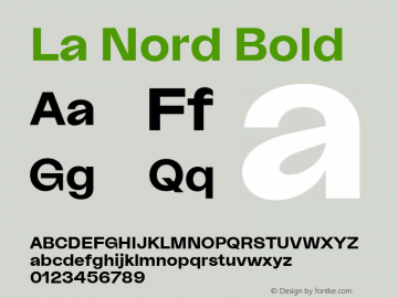 La Nord Bold Version 3.000;PS 003.000;hotconv 1.0.88;makeotf.lib2.5.64775图片样张