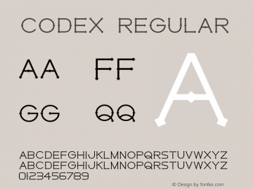 Codex-Regular Version 1.001;PS 001.001;hotconv 1.0.70;makeotf.lib2.5.58329图片样张