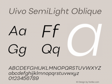 Uivo-SemiLightItalic Version 1.000 | wf-rip DC20200105图片样张