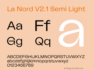 La Nord V2.1 Semi Light Version 1.000;PS 001.000;hotconv 1.0.88;makeotf.lib2.5.64775图片样张
