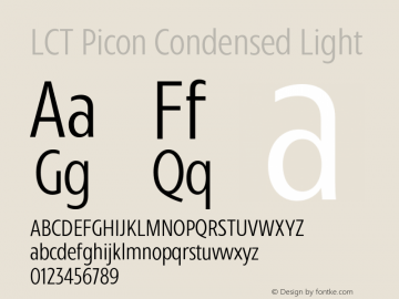 LCT Picon Condensed Light Version 1.001;PS 1.1;hotconv 1.0.88;makeotf.lib2.5.647800图片样张