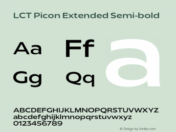 LCT Picon Extended Semi-bold Version 1.001;PS 1.1;hotconv 1.0.88;makeotf.lib2.5.647800图片样张