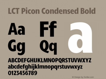 LCT Picon Condensed Bold Version 1.001;PS 1.1;hotconv 1.0.88;makeotf.lib2.5.647800图片样张