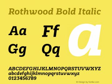 Rothwood Bold Italic Version 1.000图片样张