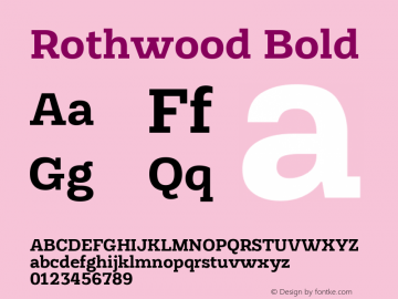 Rothwood Bold Version 1.000图片样张