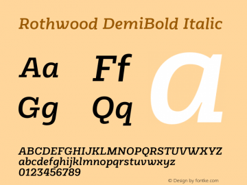 Rothwood DemiBold Italic Version 1.000图片样张